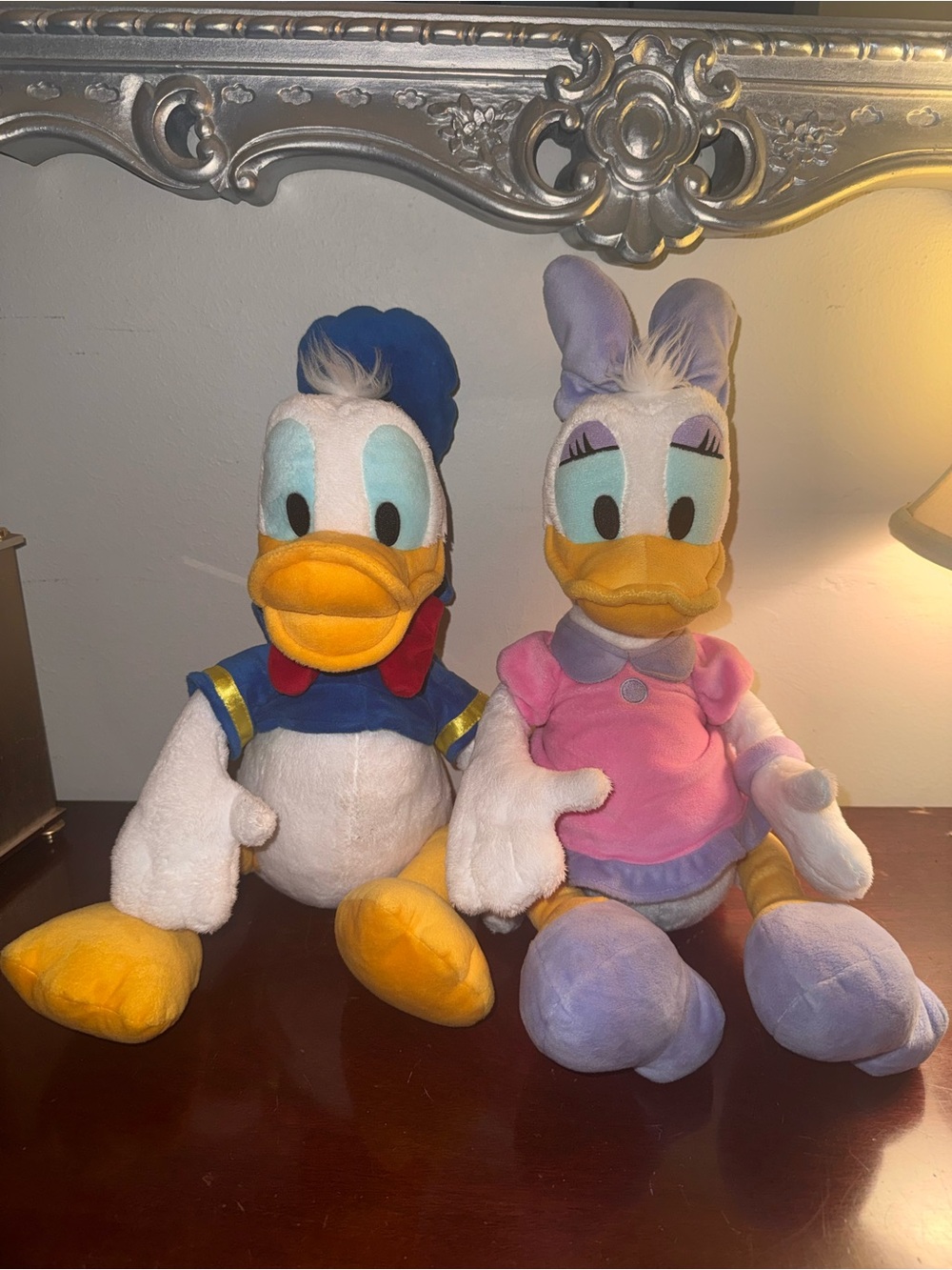 Plush Donald Duck & Daisy Duck Set - Soft Blue, Pink, Yellow